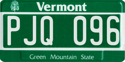 VT license plate PJQ096