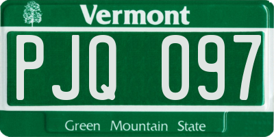 VT license plate PJQ097