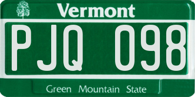 VT license plate PJQ098
