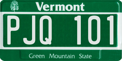 VT license plate PJQ101