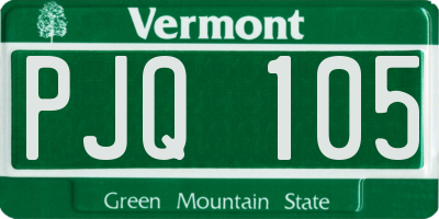 VT license plate PJQ105