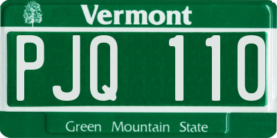 VT license plate PJQ110
