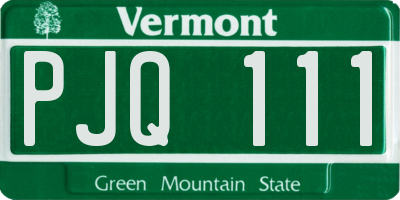 VT license plate PJQ111
