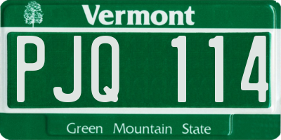 VT license plate PJQ114