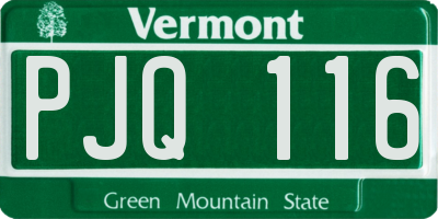 VT license plate PJQ116