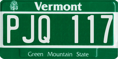 VT license plate PJQ117