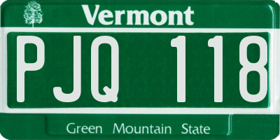VT license plate PJQ118