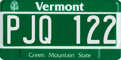 VT license plate PJQ122