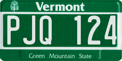 VT license plate PJQ124