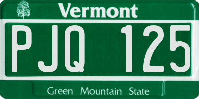VT license plate PJQ125