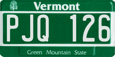 VT license plate PJQ126
