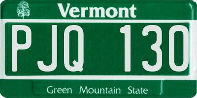VT license plate PJQ130