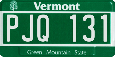VT license plate PJQ131