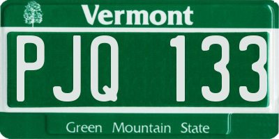 VT license plate PJQ133
