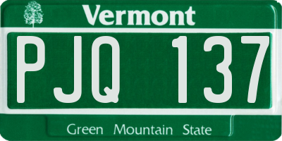 VT license plate PJQ137