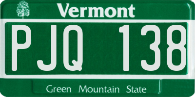 VT license plate PJQ138