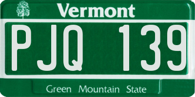 VT license plate PJQ139
