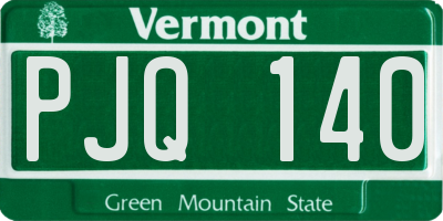 VT license plate PJQ140