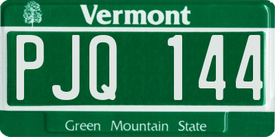VT license plate PJQ144