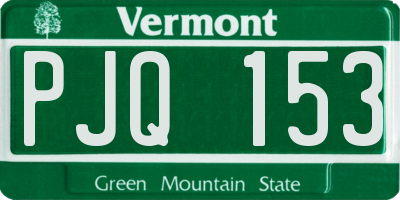 VT license plate PJQ153