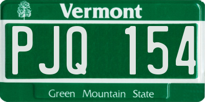 VT license plate PJQ154