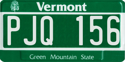 VT license plate PJQ156