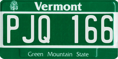 VT license plate PJQ166