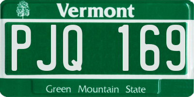 VT license plate PJQ169
