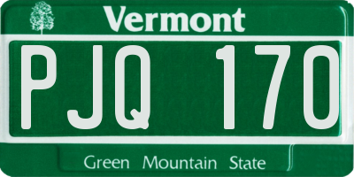 VT license plate PJQ170