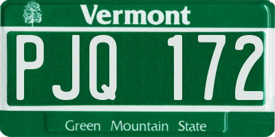 VT license plate PJQ172