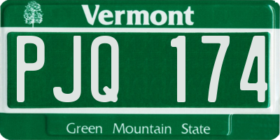 VT license plate PJQ174