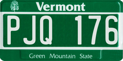 VT license plate PJQ176