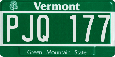 VT license plate PJQ177