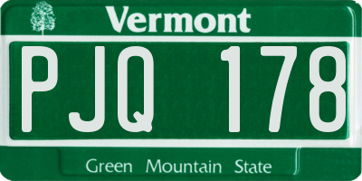 VT license plate PJQ178