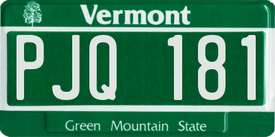 VT license plate PJQ181