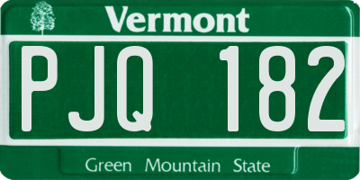 VT license plate PJQ182