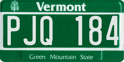 VT license plate PJQ184