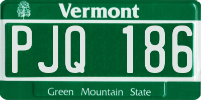 VT license plate PJQ186