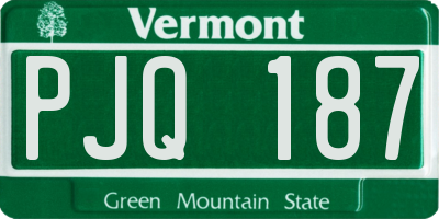 VT license plate PJQ187