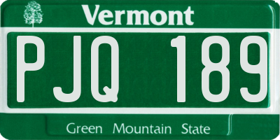 VT license plate PJQ189
