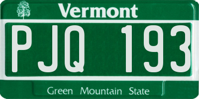 VT license plate PJQ193