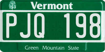 VT license plate PJQ198