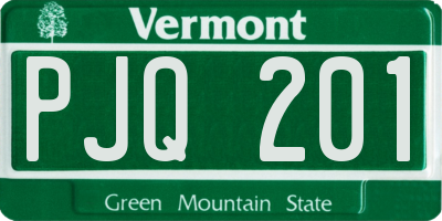VT license plate PJQ201