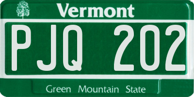 VT license plate PJQ202
