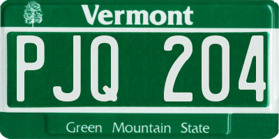 VT license plate PJQ204