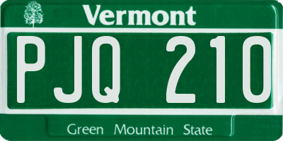 VT license plate PJQ210