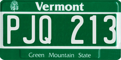 VT license plate PJQ213
