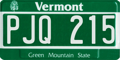 VT license plate PJQ215