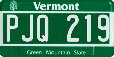VT license plate PJQ219
