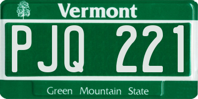 VT license plate PJQ221